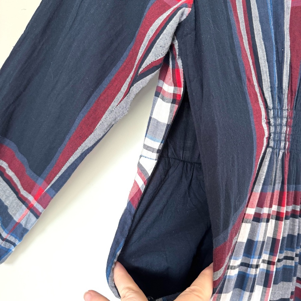 Anthropologie Isabella Sinclair Tartan Plaid Handkerchief Midi Dress - Picture 9 of 12